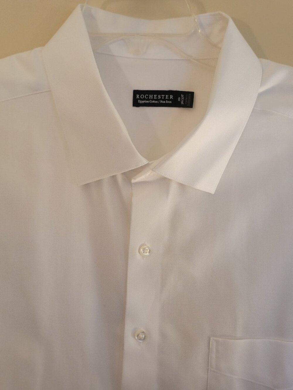 Rochester Men’s L/S White Dress Shirt w/ French Cuffs 20x36/37